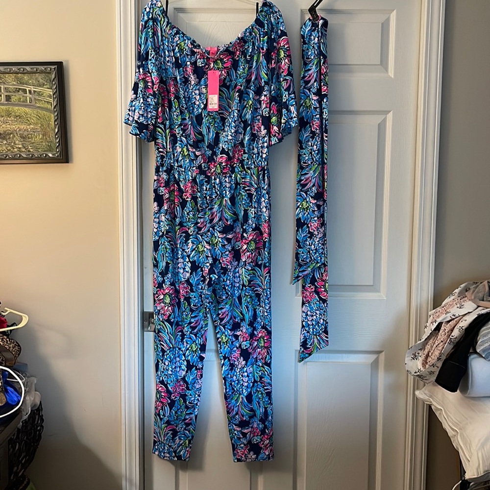NWT  Large Calla Jumpsuit Pineapple Paradise